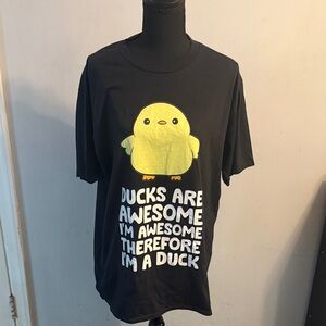 Black T-Shirt with Duck Graphic